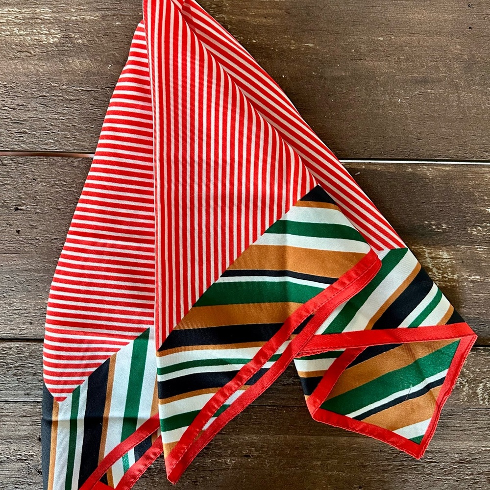 Vintage Glentex Mid-Century Style Striped Multicolor Scarf